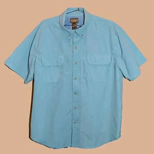 C.E. Schmidt Workwear Blue‎ Short Sleeve Collared Shirt Size XL Mens Button Down